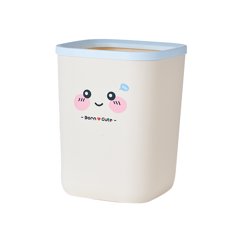 J06-9012 Cartoon desktop trash can, creative home use, cute small size, high appearance level, bathroom wastebasket, office pressure ring storage Item Picture