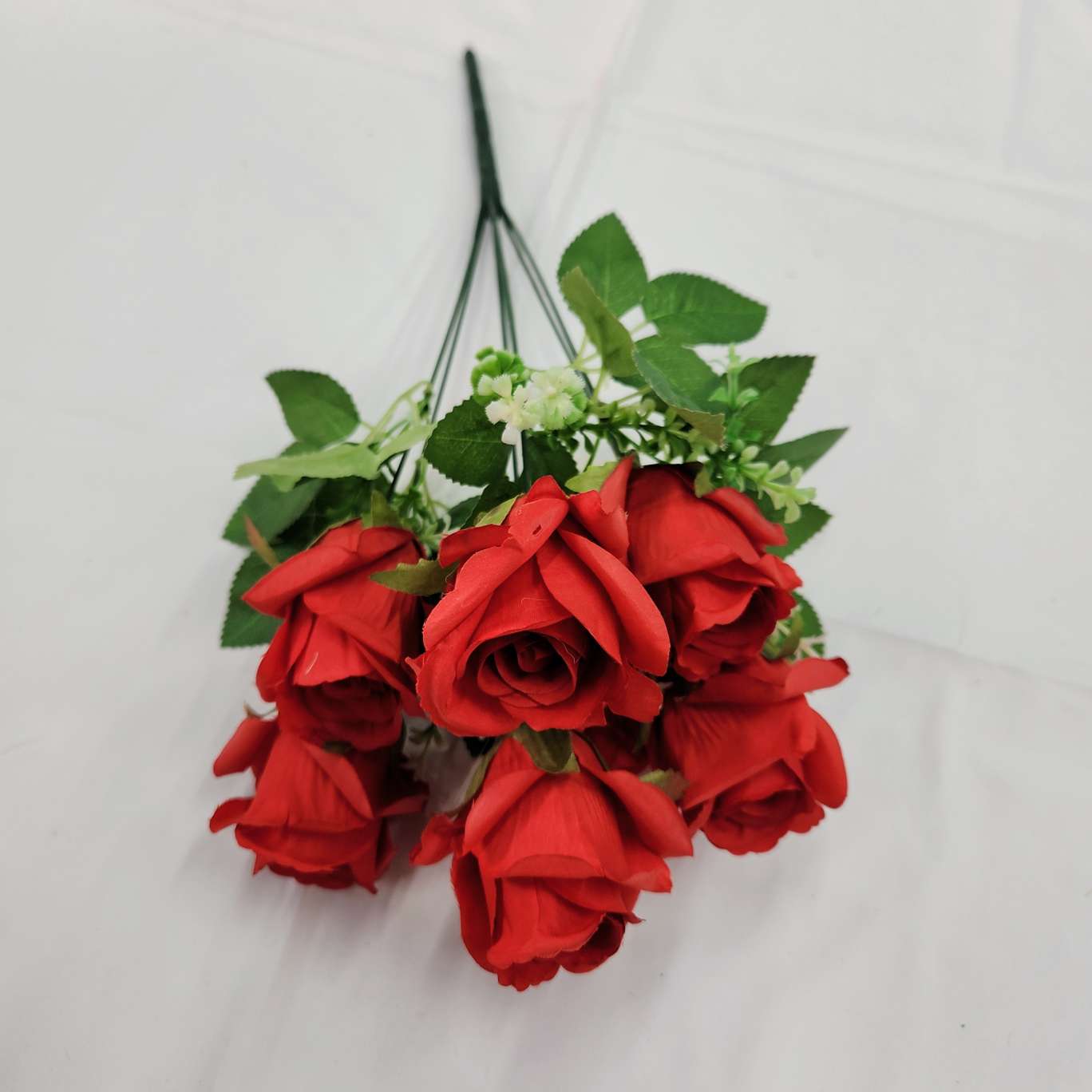 7-head cross rose, office simulation rose, cultural gardening, crocheted bouquet, knitted bouquet, simulation flower DIY detail image 11
