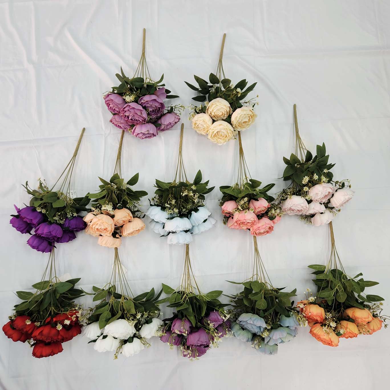 7-bud rose office simulation rose cultural gardening crocheted bouquet simulation flower