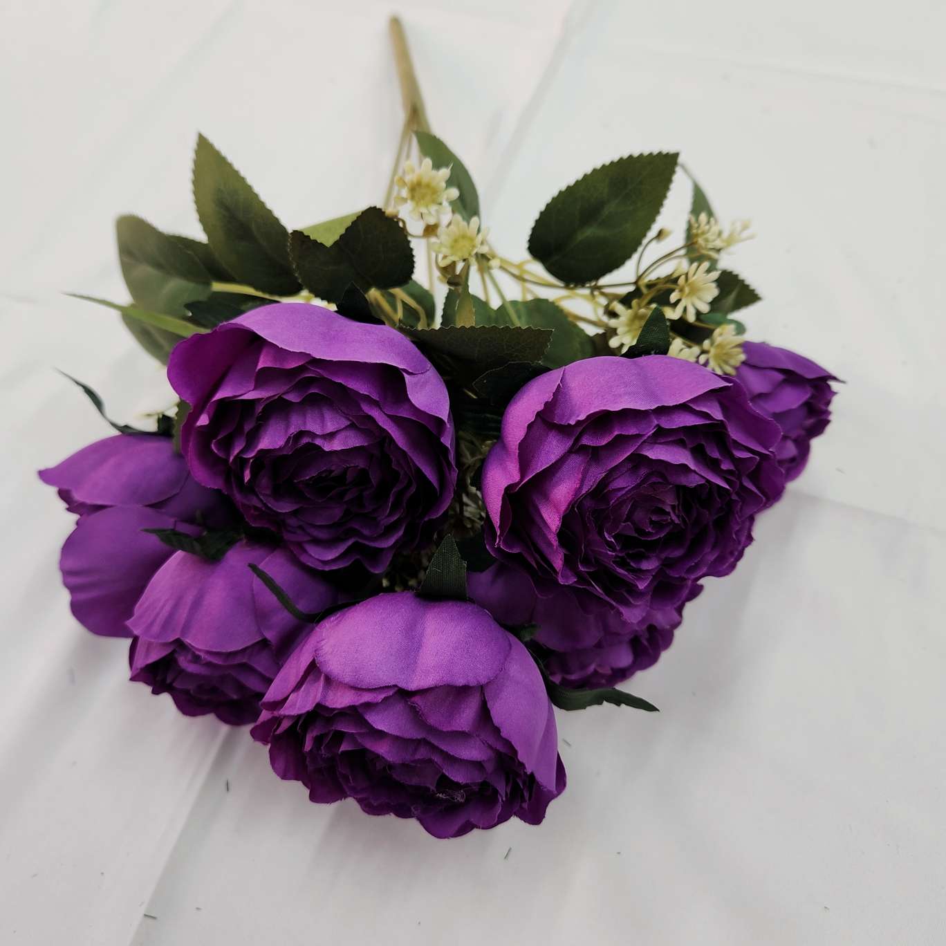 7-bud rose office simulation rose cultural gardening crocheted bouquet simulation flower detail image 6