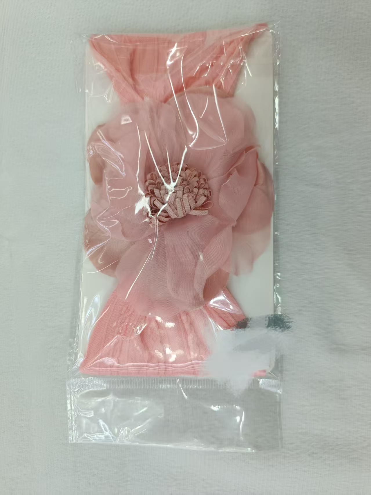 粉色大纱花发戴详情1