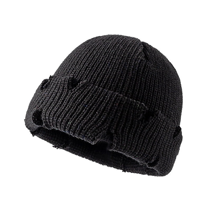 Knitted hats, short autumn and winter styles, European and American fashion hip-hop hats, fringed and worn women's melon rind hats, street dance woolen hats Application Scenario