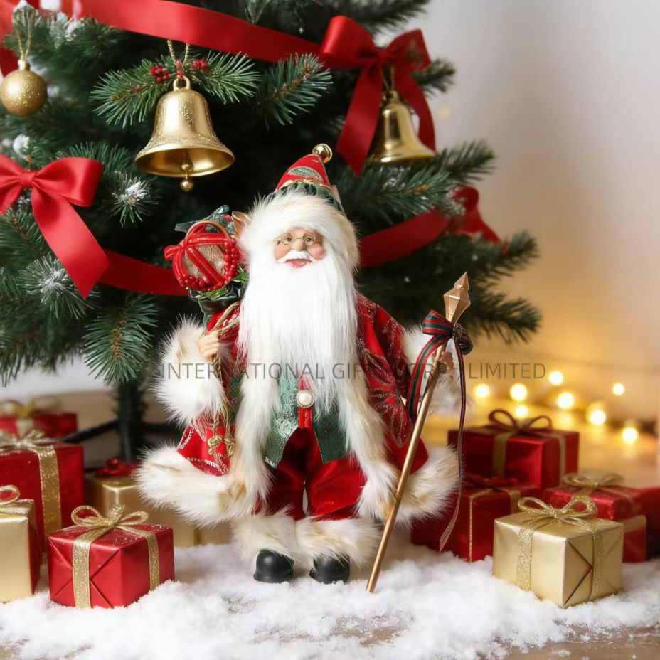 sote新款圣诞老人刺绣玩偶新年圣诞家居party氛围装饰品静止圣诞老人节日性用品