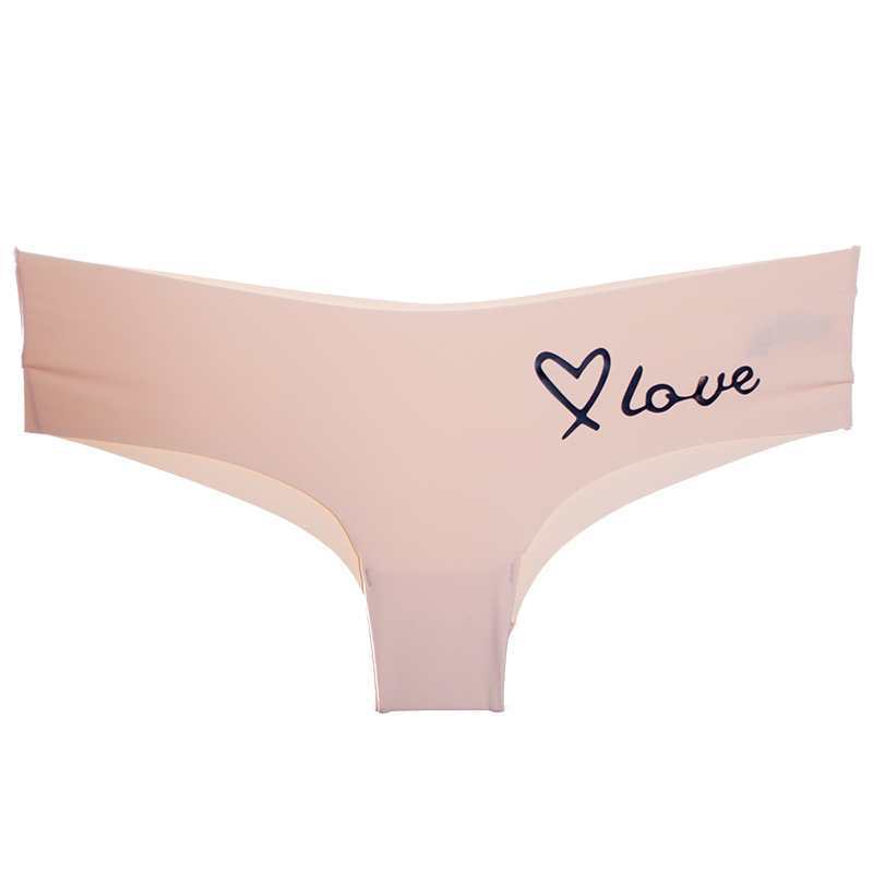 2017# style foreign trade export inventory English letter seamless underwear, low-waist women's underwear, comfortable ice silk thin women's briefs QNI Item Picture