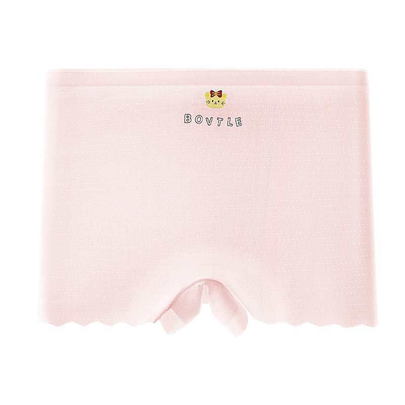 8892# style foreign trade inventory clearance: Girls' Boxer shorts, simple solid color, wavy edge ice silk two-in-one underwear, women's boxer shorts, anti-exposure, mulberry silk boxer shorts, four-corner bottom pants, safety pants, QNI Item Picture