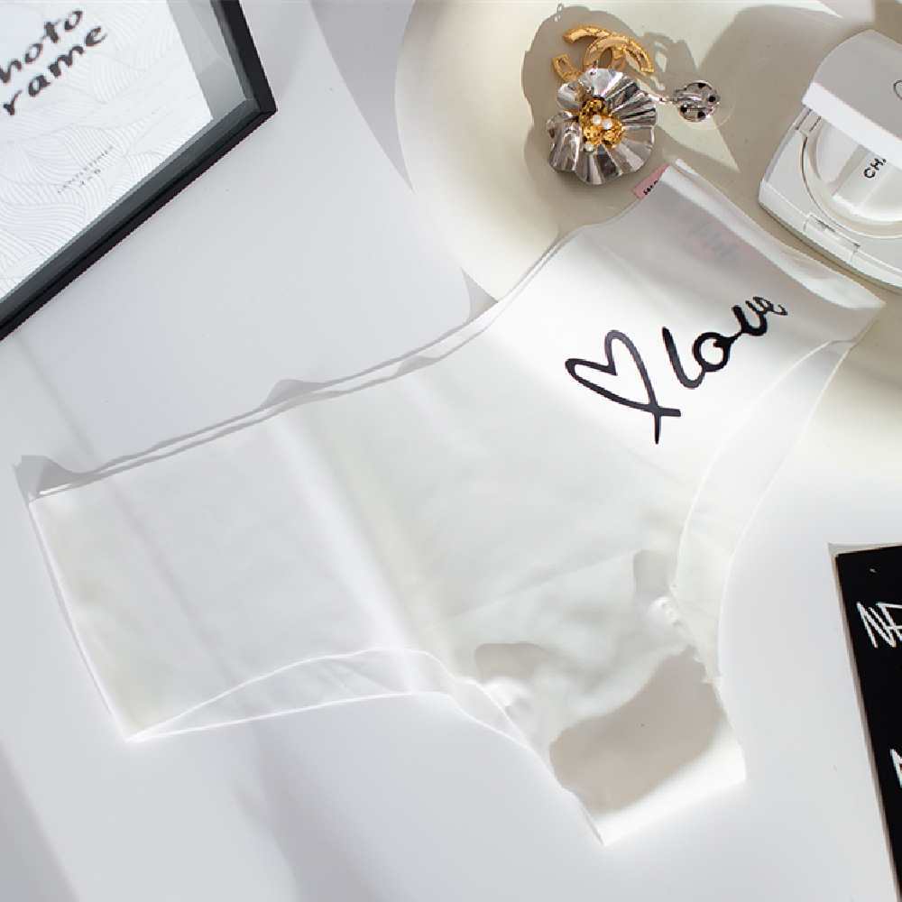 2017# style foreign trade export inventory English letter seamless underwear, low-waist women's underwear, comfortable ice silk thin women's briefs QNI Specification drawing