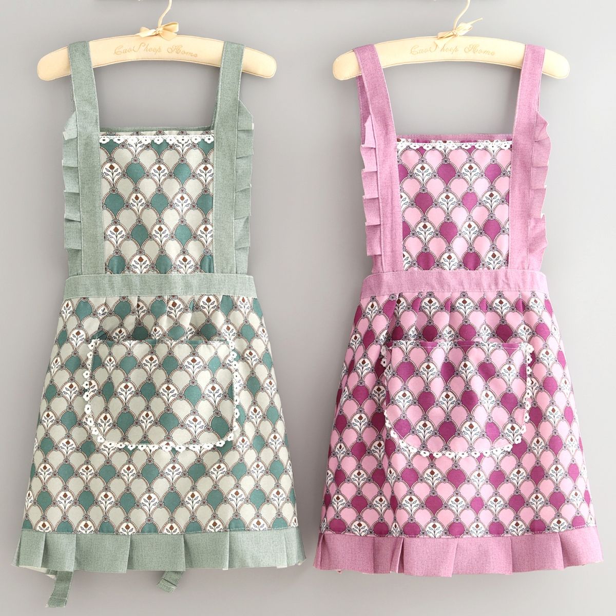 New canvas apron, kitchen princess-style cooking, home use, princess-breathable, fashionable work clothes, waistband, stain-resistant pic 7
