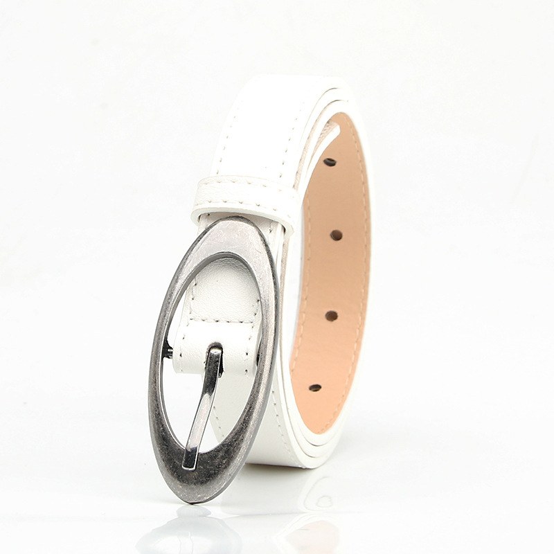 Oval antique silver alloy buckle belt for women, fashionable, individual, casual and versatile jeans, decorative belt Specification drawing