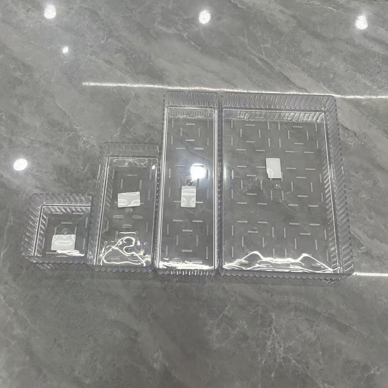 Multi-functional transparent plastic storage box, home desktop cosmetics organization and storage box, storage box organization rack Item Picture