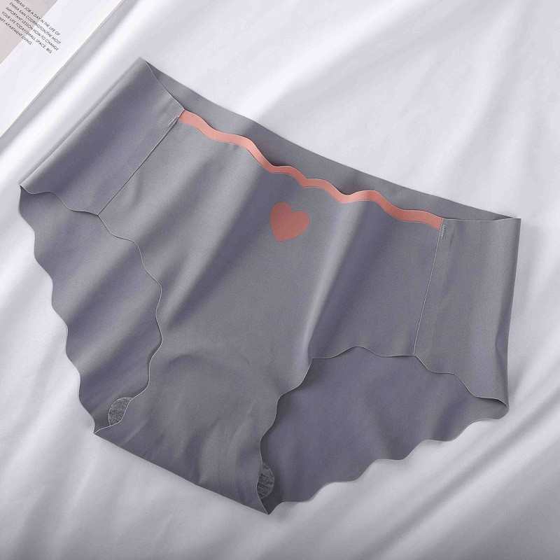 690# style foreign trade export inventory women's underwear with wavy edges, solid color contrast, waist and head pattern, ice silk triangle pants, light and skin-friendly, seamless women's underwear QNI Specification drawing