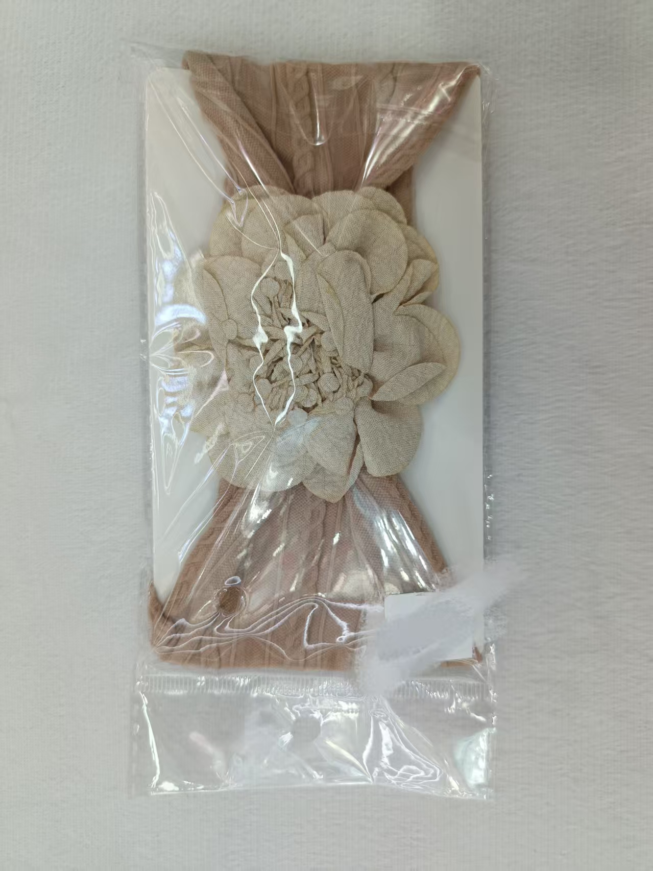 米白布花发戴