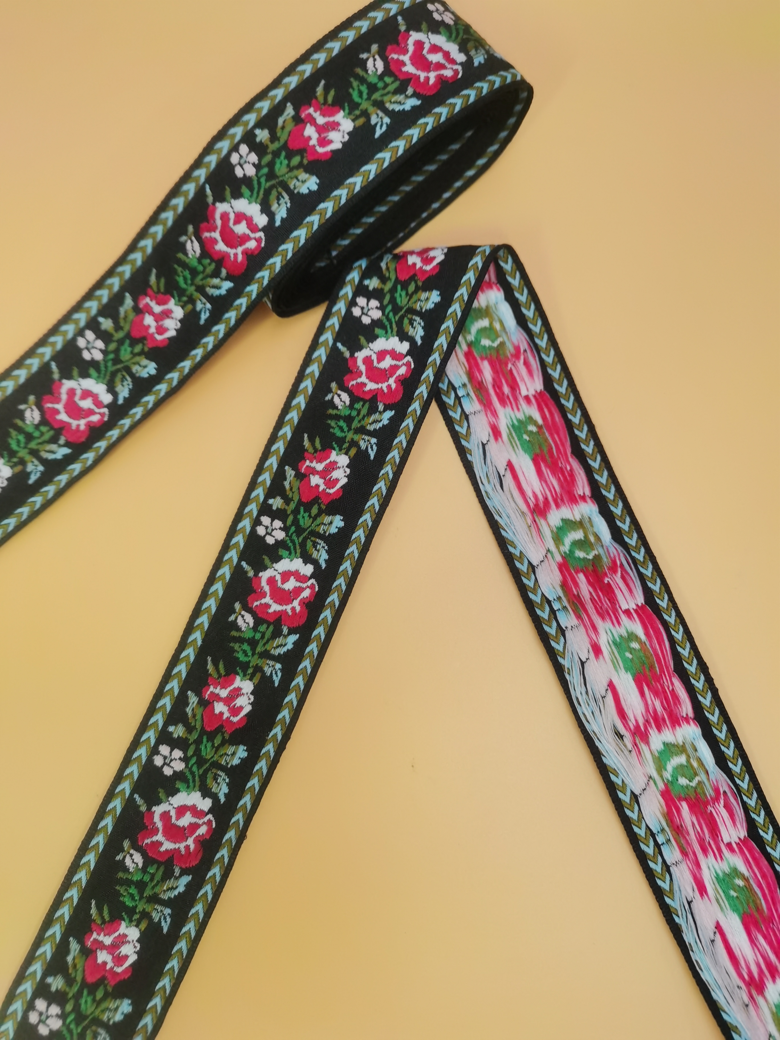 缎带/织带/加厚人文织带/丝带/人字纹织带白底实物图