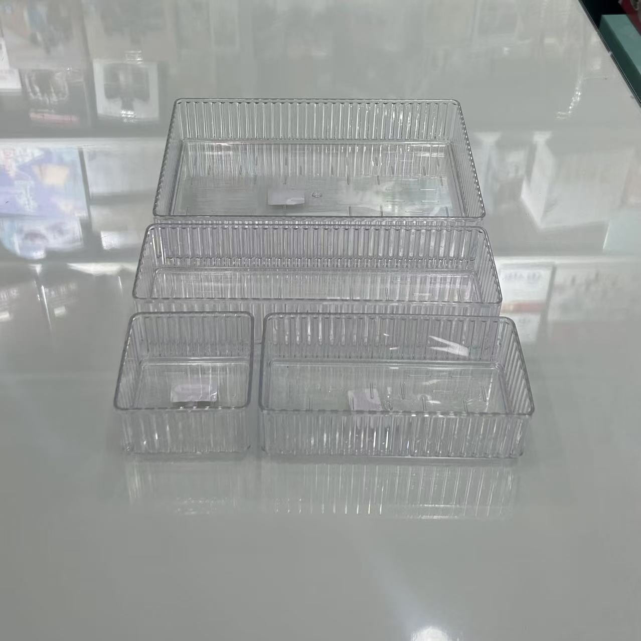 Multi-functional transparent plastic storage box, home desktop cosmetics organization and storage box, storage box organization rack details Picture