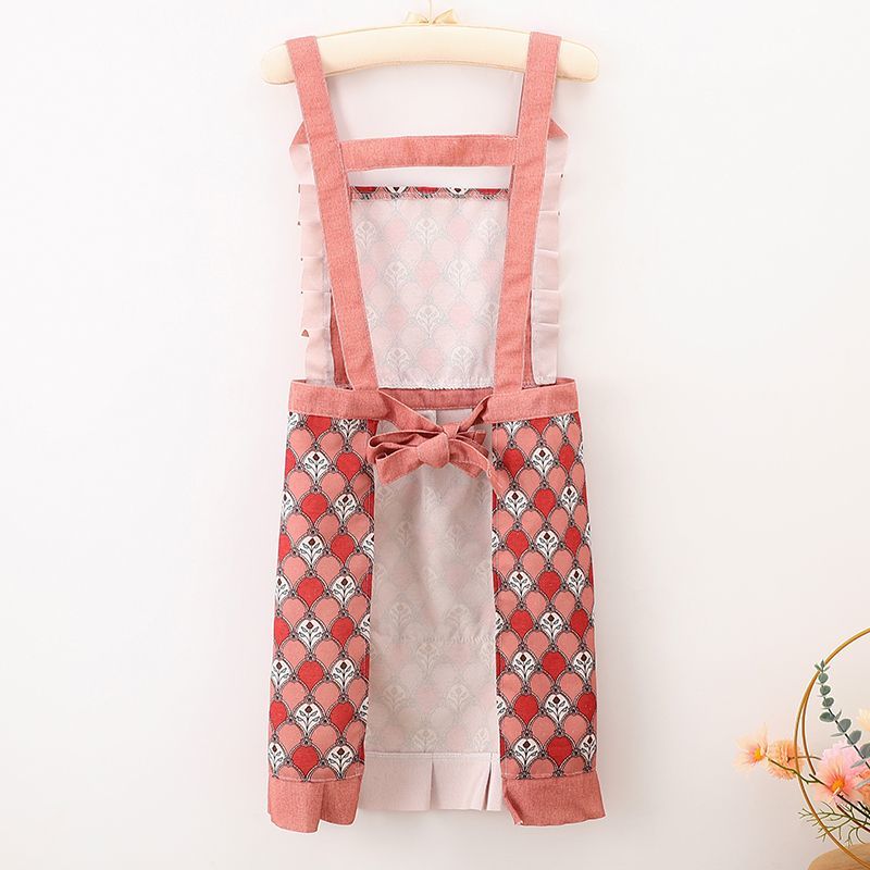 New canvas apron, kitchen princess-style cooking, home use, princess-breathable, fashionable work clothes, waistband, stain-resistant pic 6