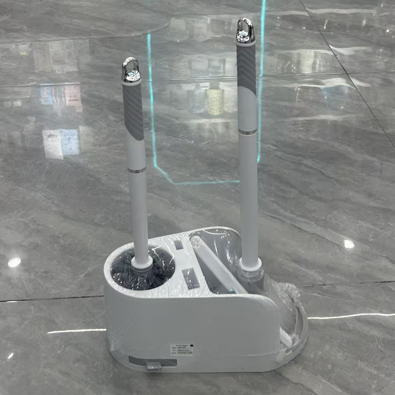 Toilet brush, household plastic long-handled toilet brush, no drilling, wall-mounted, floor-standing base, toilet brush cleaning set, toilet hygiene brush