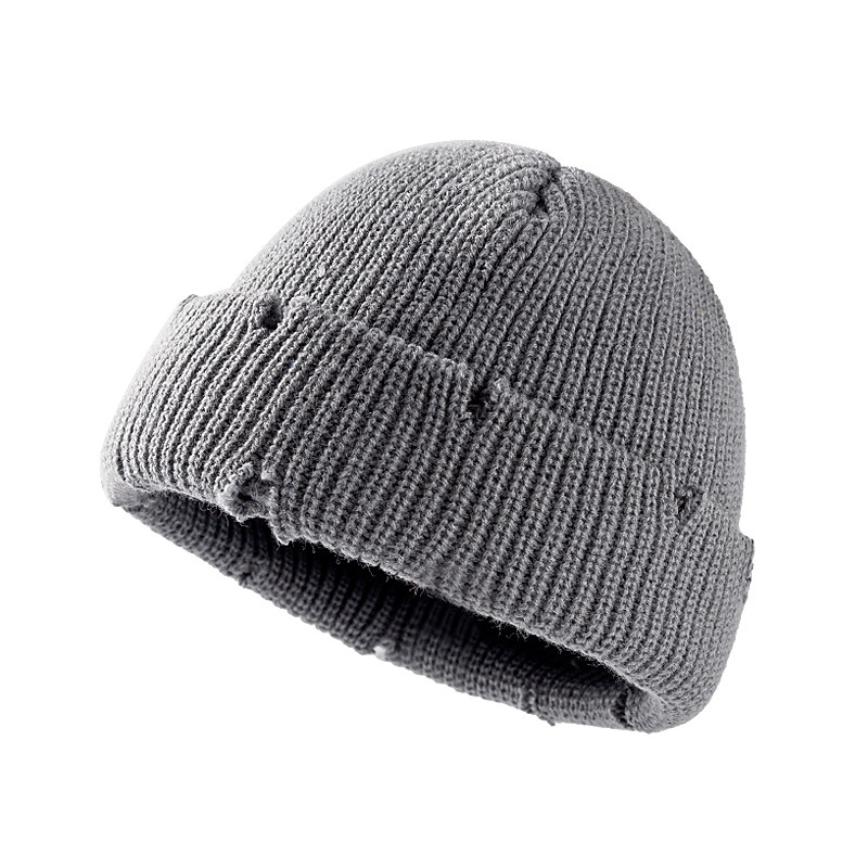Knitted hats, short autumn and winter styles, European and American fashion hip-hop hats, fringed and worn women's melon rind hats, street dance woolen hats Item Picture