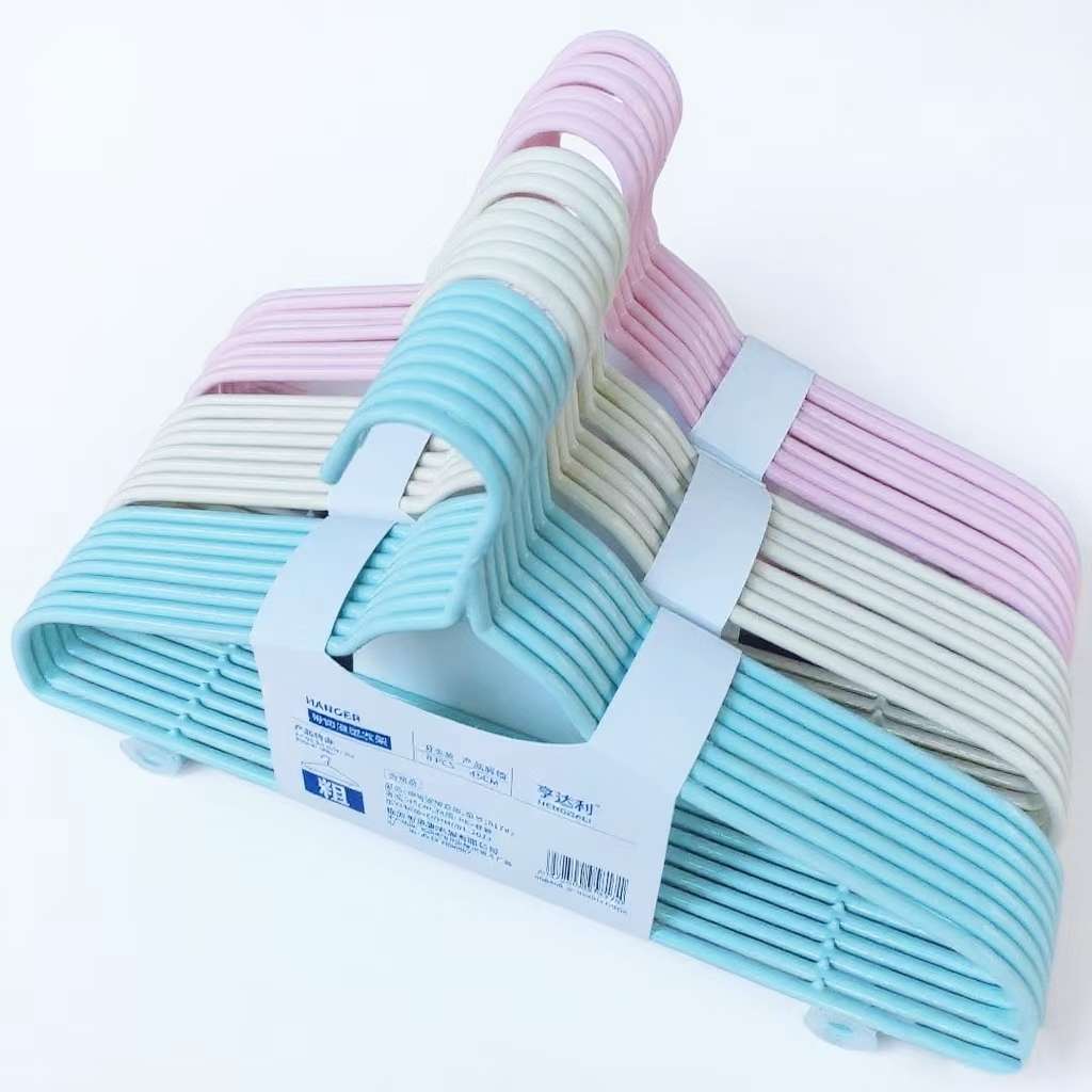 45cm817-8 clothes hanger, hollow and thickened, household clothes hanger, adult clothes hanger, winter clothes hanger, student and children's seamless solid color Specification image