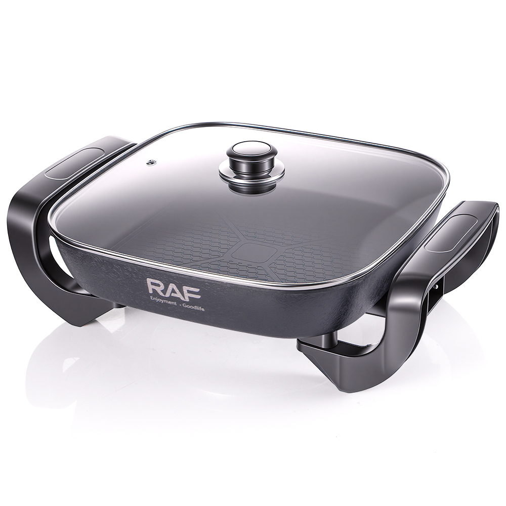 RAF European standard cross-border electric cooking pot, multi-functional wok, 5L non-stick coating electric hot pot, all-in-one for frying and stir-frying, household use Specification drawing