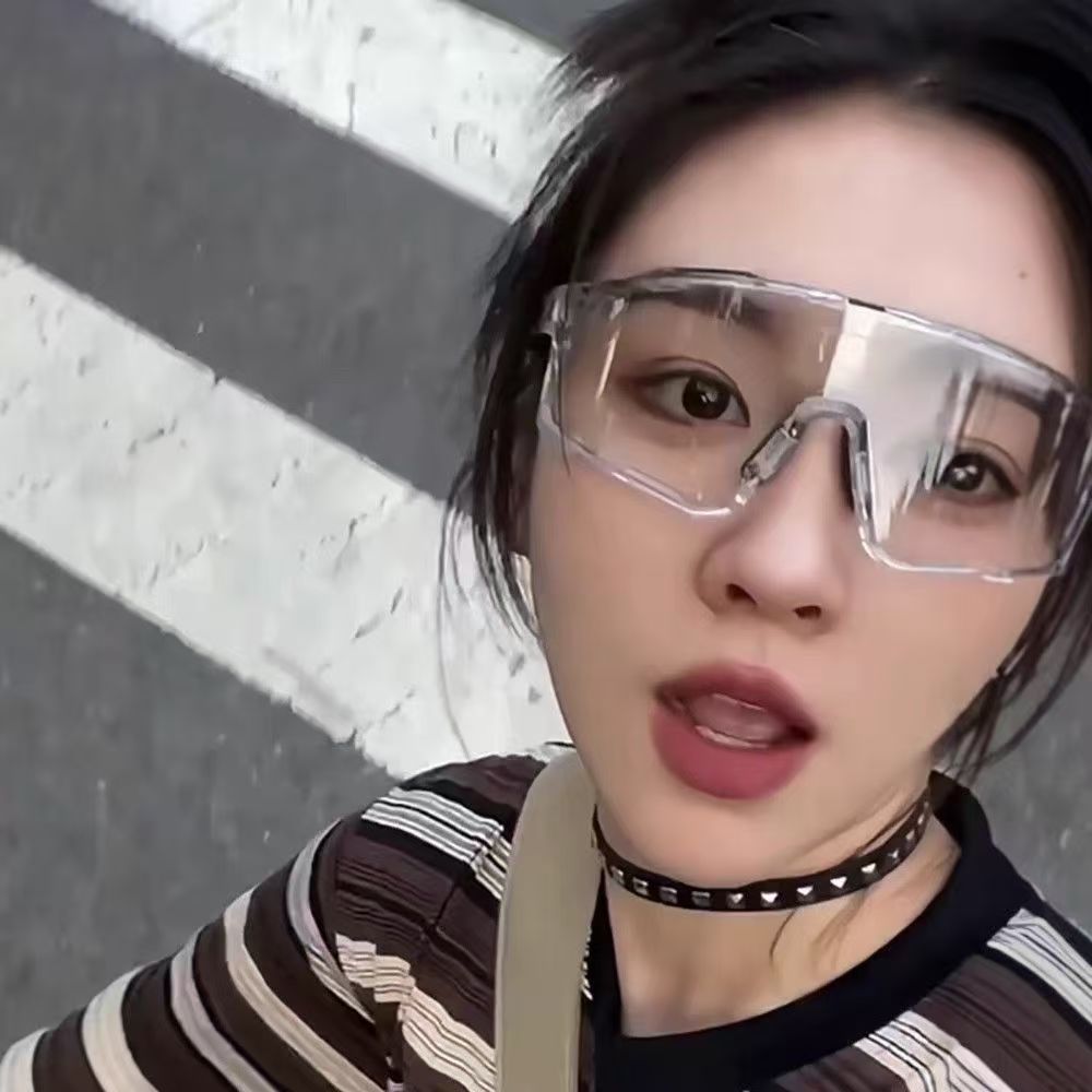 骑行眼镜灰色大框透明日夜跑步墨镜护目镜防风沙户外运动男太阳镜