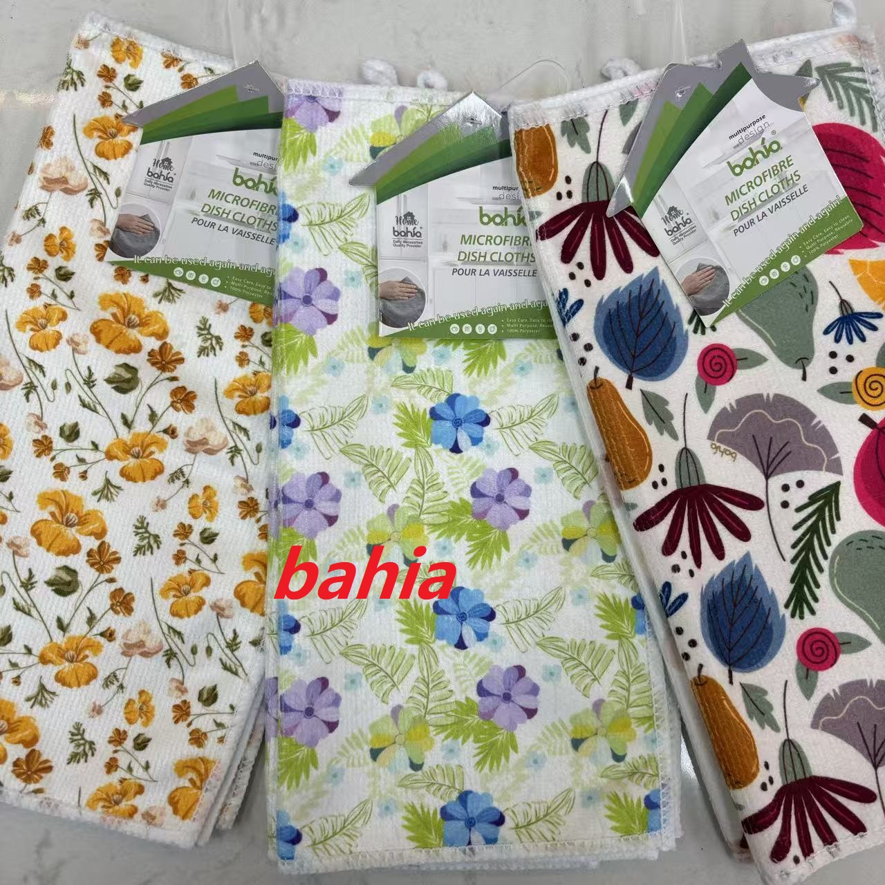 وشاح شاي من طابعات رقمية (30 30CM) وشاح تنظيف متعدد الوظائف (Bahia)