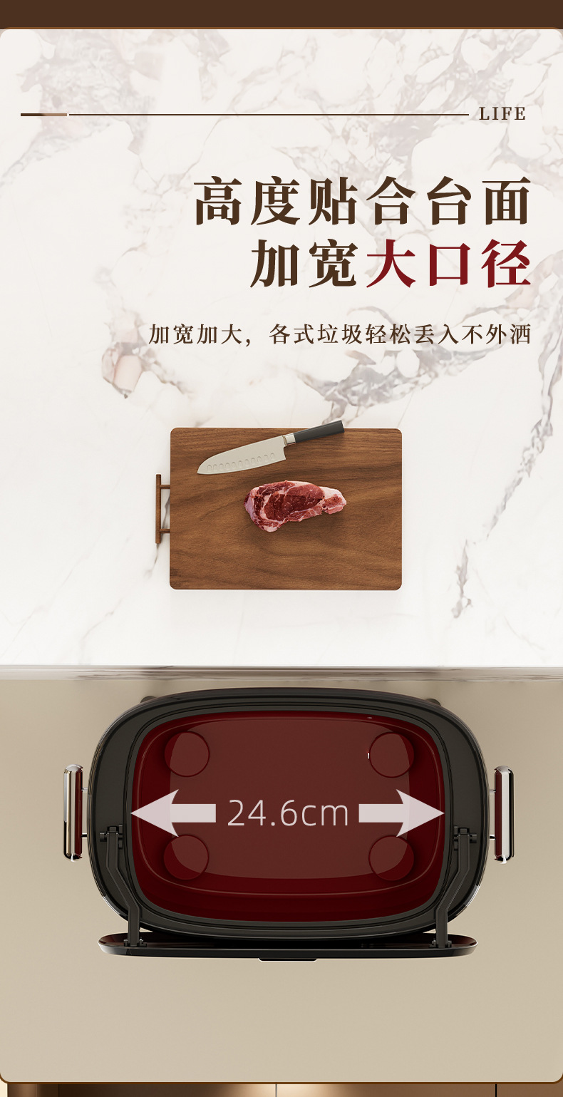K10-7017-1 مزود بقمامة مطابخ ذات عجلات مزلاج ذات قدرة عالية على نظافة عالية الحجم detail image 7