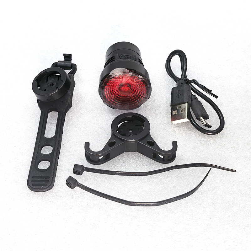 0126# Smart Brake Taillight Dual-bracket bicycle Smart brake taillight Vibration Sensing Night Riding Mountain bike Warning Taillight Specification image