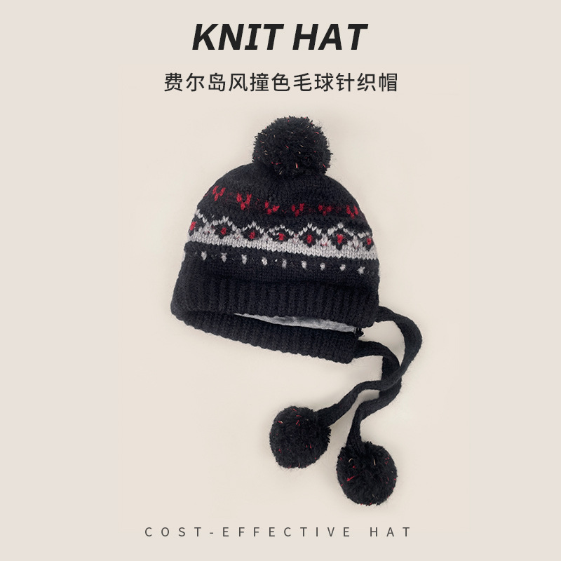 Sombrero de punto de aire caliente faijia viento mujeres otoño invierno han sistema de protección contra el frío sombrero sombrero sombrero sombrero sombrero sombrero sombrero sombrero sombrero Specification image