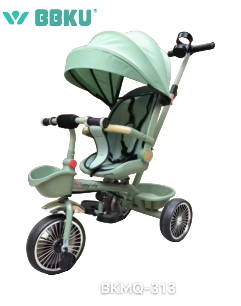 BBKU儿童三轮车绿色款儿童脚蹬推车飘移飞机造型遥控玩具车可坐人大型玩具车