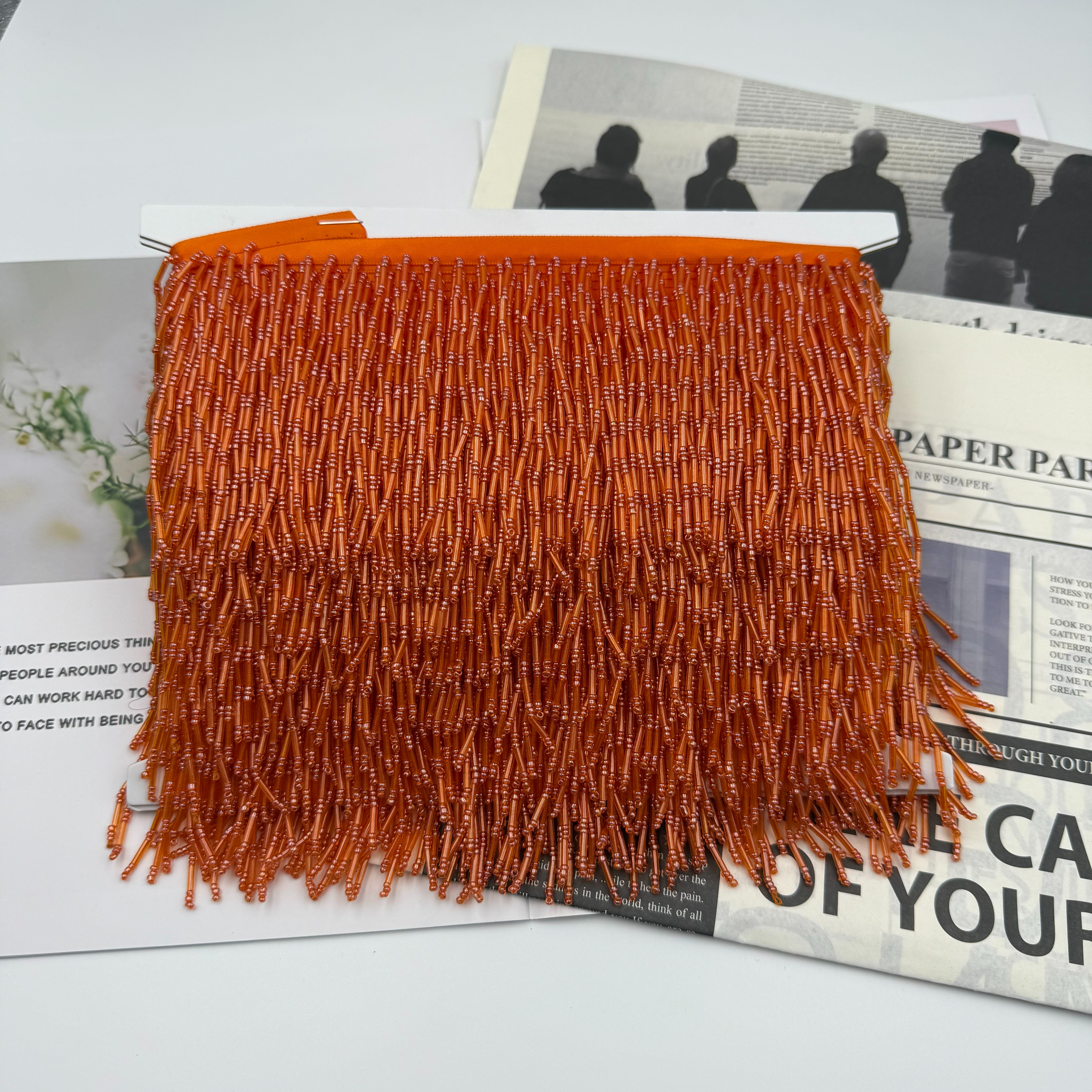 现货10cm八节管流苏重工手工垂坠金色银色管珠排须演出服花边配饰服装辅料以诺辅料详情9