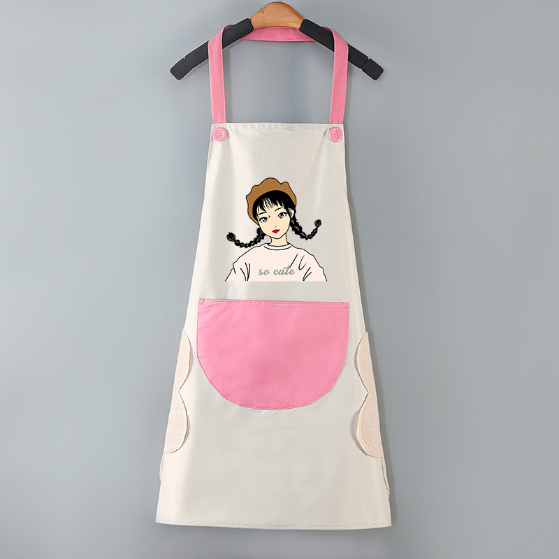 Household waterproof, oil-proof and stain-proof cooking work clothes, Korean-style fashionable bib, unisex, kitchen chores, hand-drying and baking apron pic 8