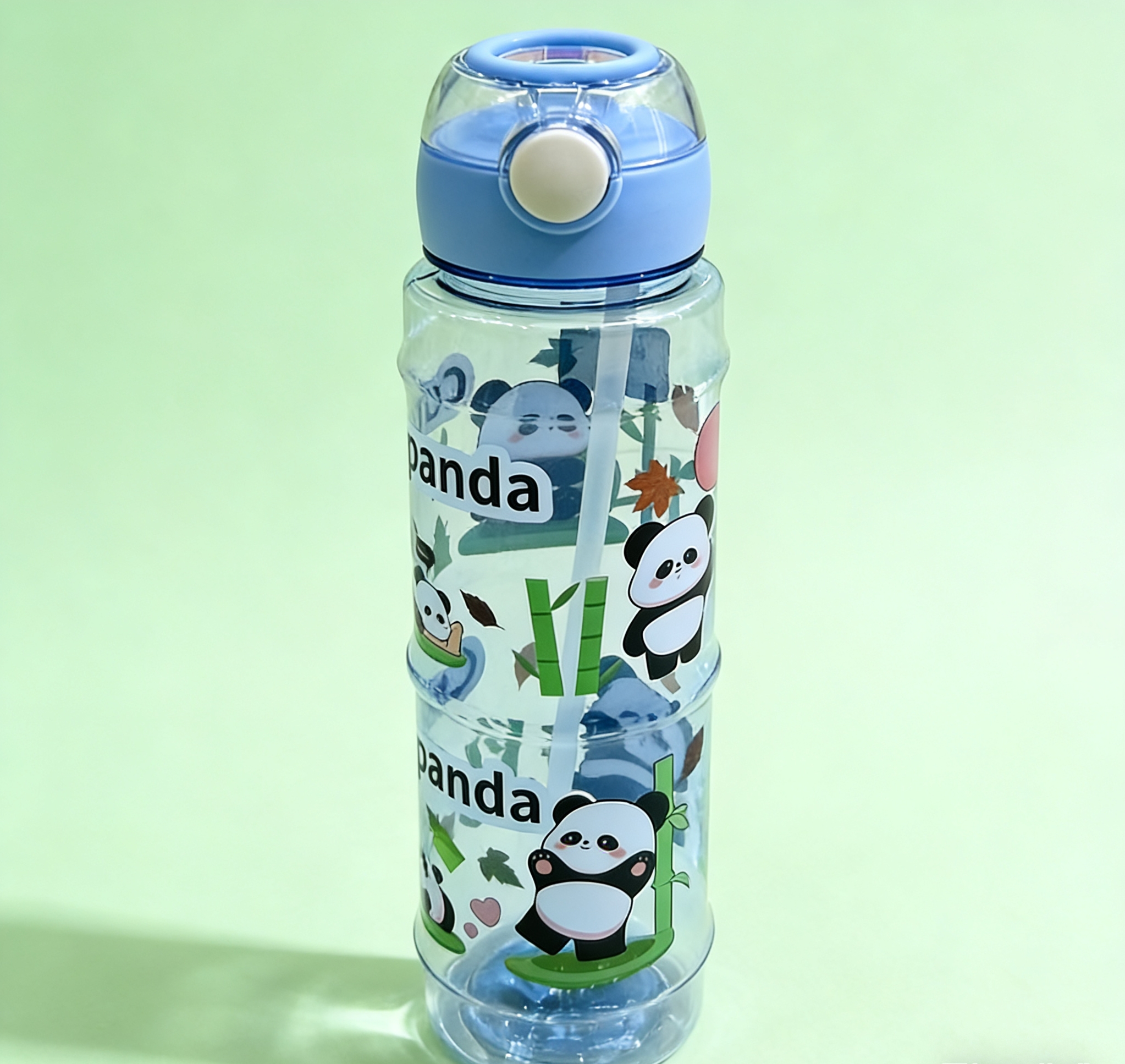 Panda Cartoon children's water cup with straw, anti-drop portable plastic water bottle for primary school students. Wholesale Panda Cartoon children's water cup with straw, anti-drop portable plastic water bottle for primary school students Application Scenario