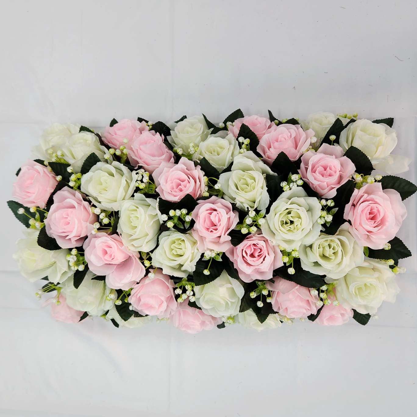 35头弯形花排地排花包柱子仿真园艺玫瑰花束防真插花钩织针织仿真花装饰品详情图4