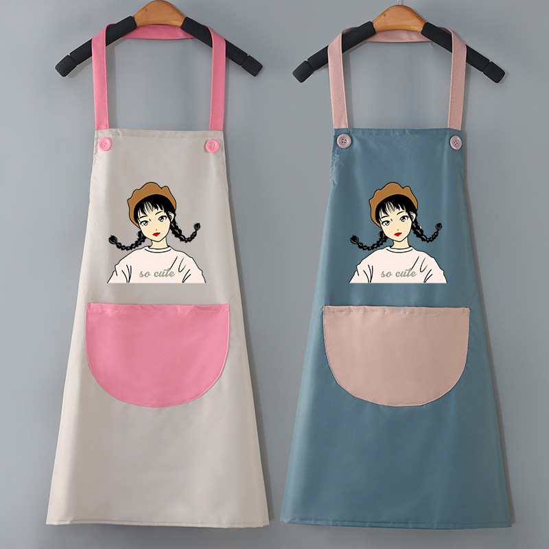 Household waterproof, oil-proof and stain-proof cooking work clothes, Korean-style fashionable bib, unisex, kitchen chores, hand-drying and baking apron pic 13