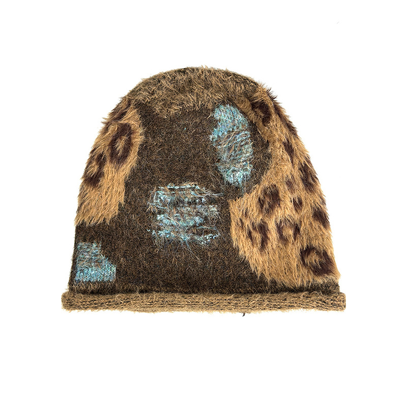 Autumn and winter retro coffee-colored dui Dui hat women's ear-protecting warm woolen hat pullover hat Korean-style versatile cold hat headwear details Picture