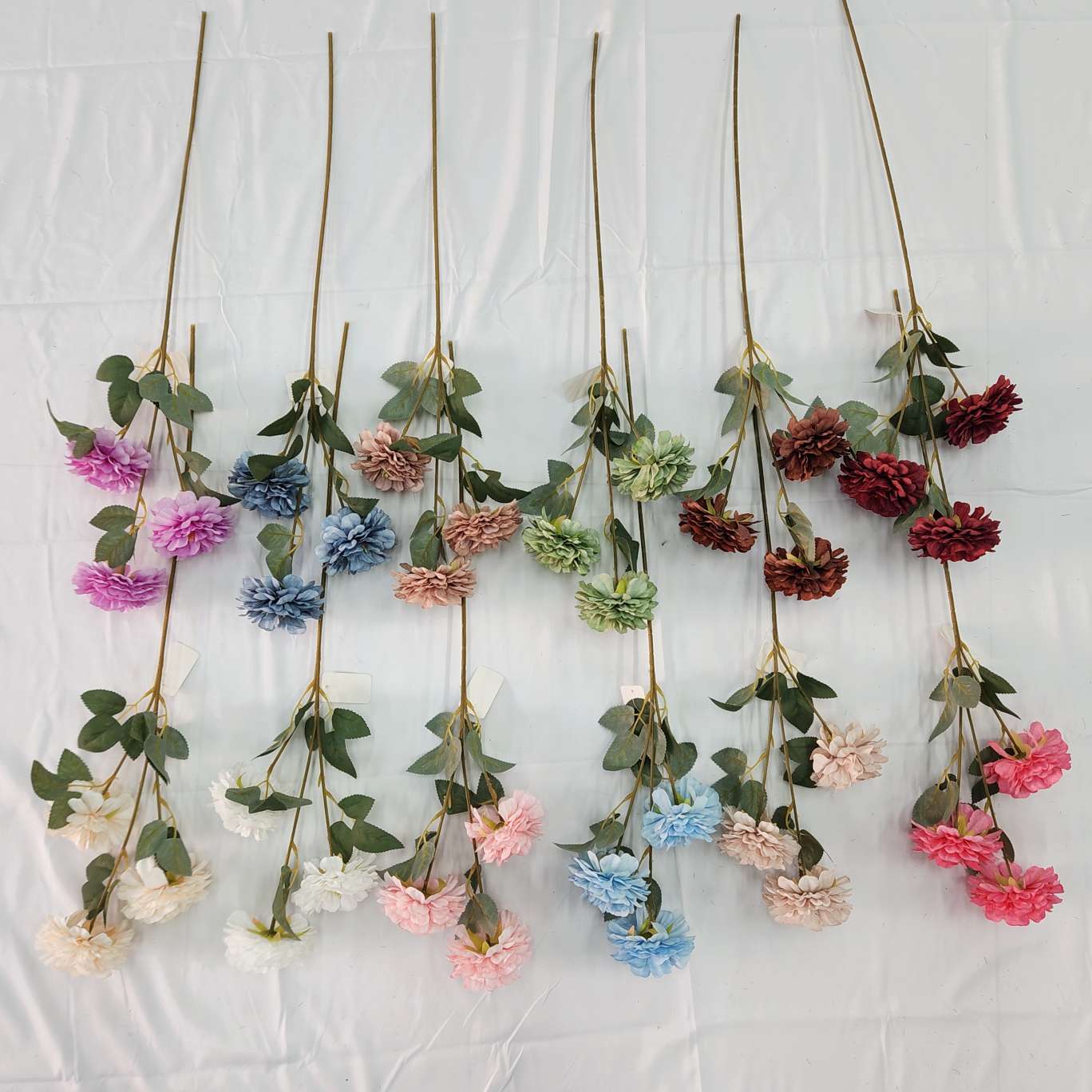 3头芙蓉花办公仿真玫瑰文化园艺防真插花钩织针织花束仿真花装饰品