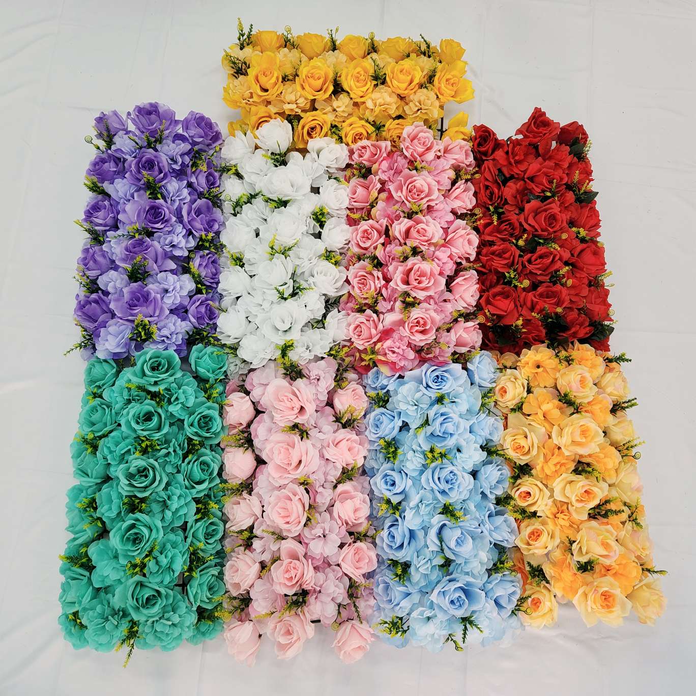 35头弯形花排地排花包柱子办公仿真玫瑰文化园艺防真插花钩织针织花束仿真花