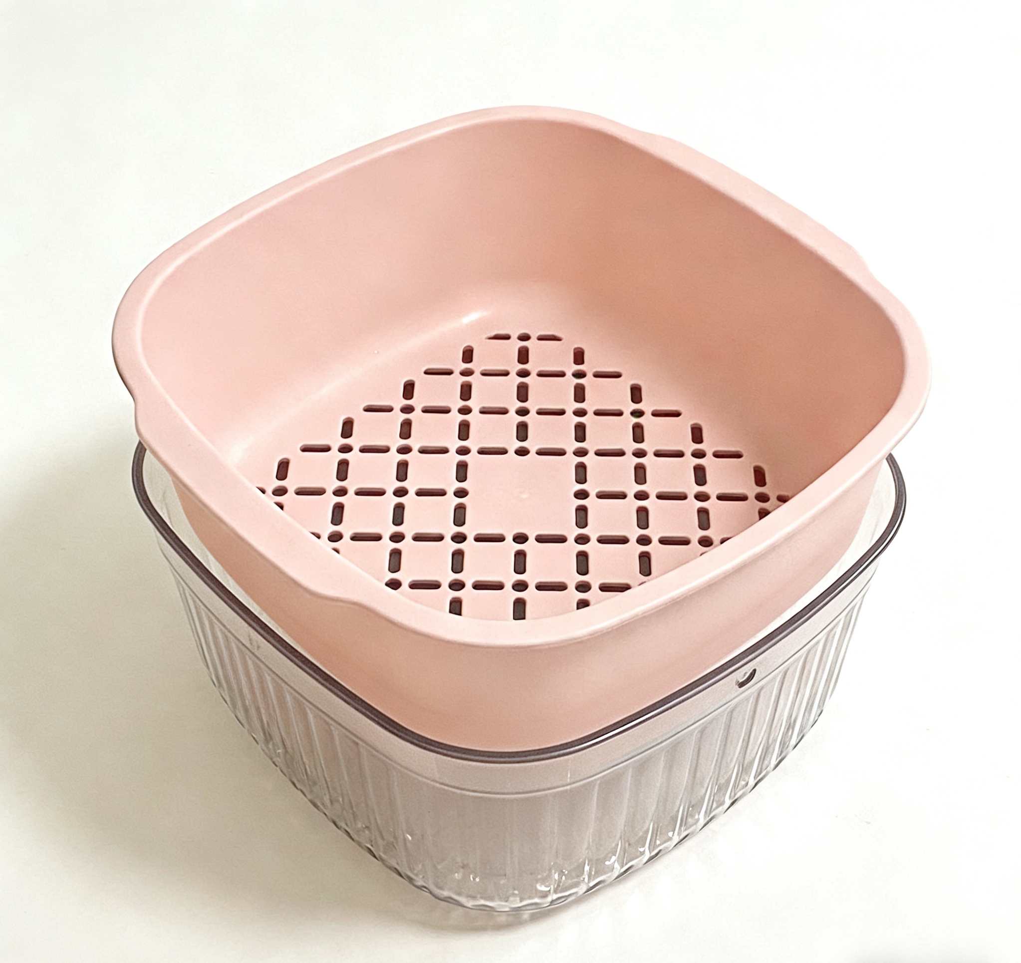 High appearance level double-layer draining basket, kitchen draining and storage two-in-one double-layer draining basket, household kitchen sink, plastic rice-washing basket ifa Application Scenario