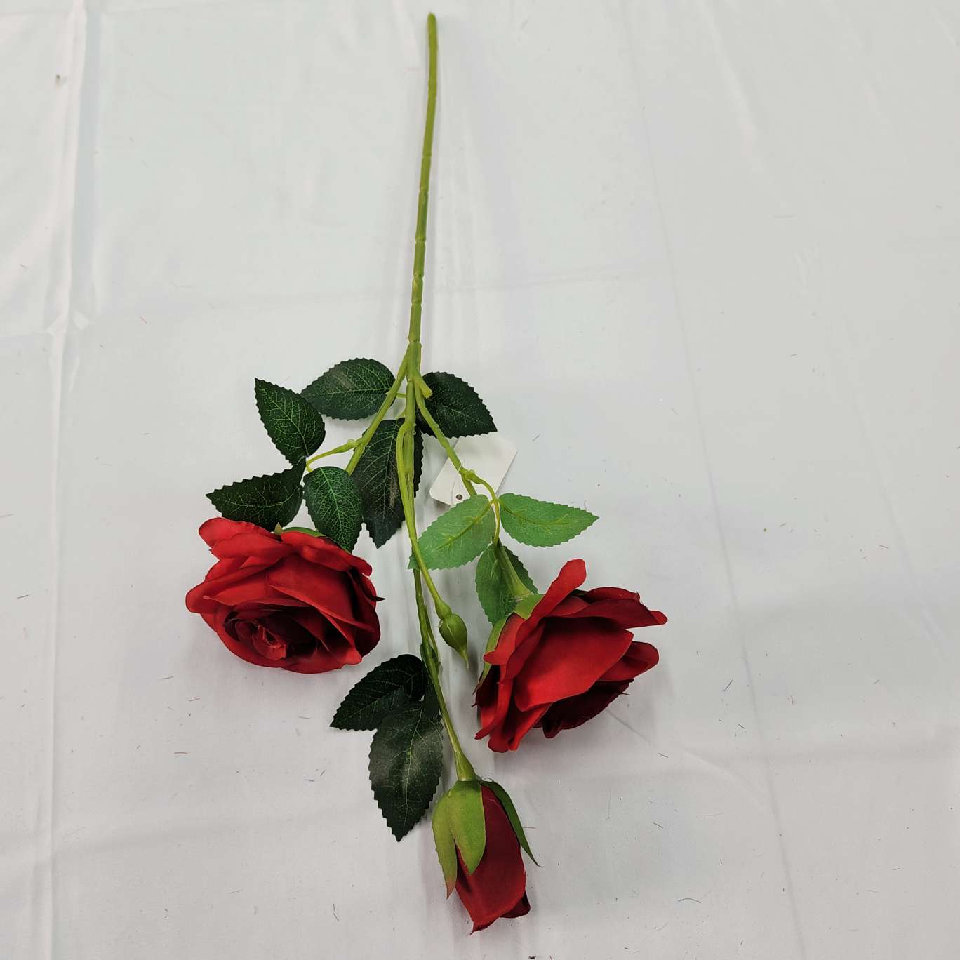3-head Lover Rose Office simulation rose cultural gardening simulation Flower arrangement Crochet Knitting Flower bouquet Simulation flower decoration Specification image