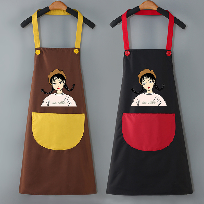 Household waterproof, oil-proof and stain-proof cooking work clothes, Korean-style fashionable bib, unisex, kitchen chores, hand-drying and baking apron pic 14