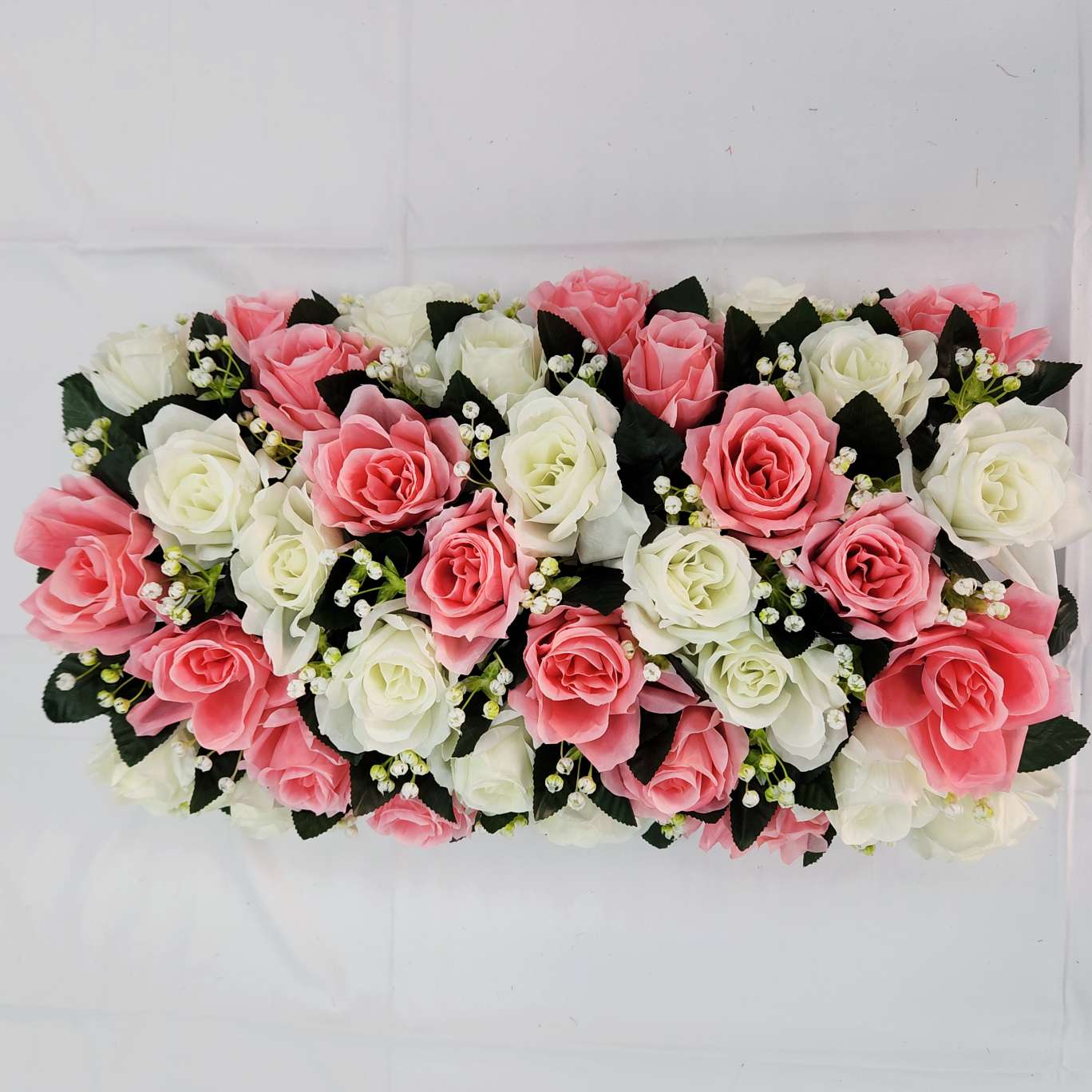 35头弯形花排地排花包柱子仿真园艺玫瑰花束防真插花钩织针织仿真花装饰品详情图3