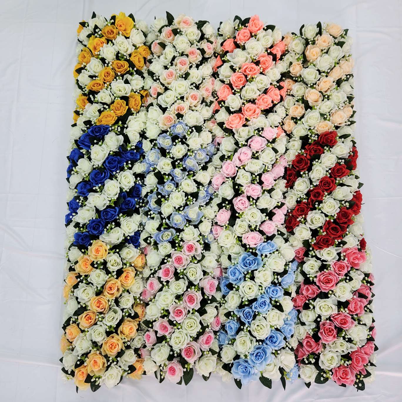 35头弯形花排地排花包柱子仿真园艺玫瑰花束防真插花钩织针织仿真花装饰品