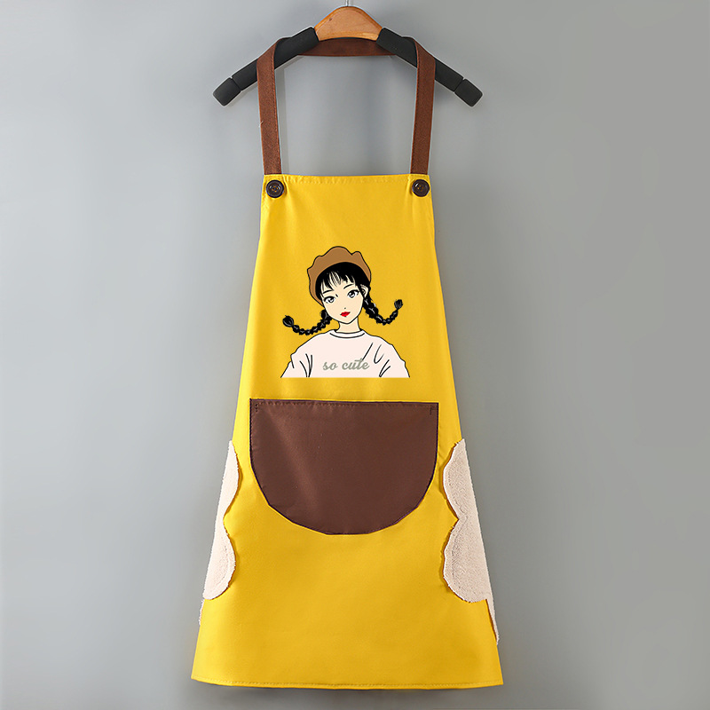Household waterproof, oil-proof and stain-proof cooking work clothes, Korean-style fashionable bib, unisex, kitchen chores, hand-drying and baking apron pic 6