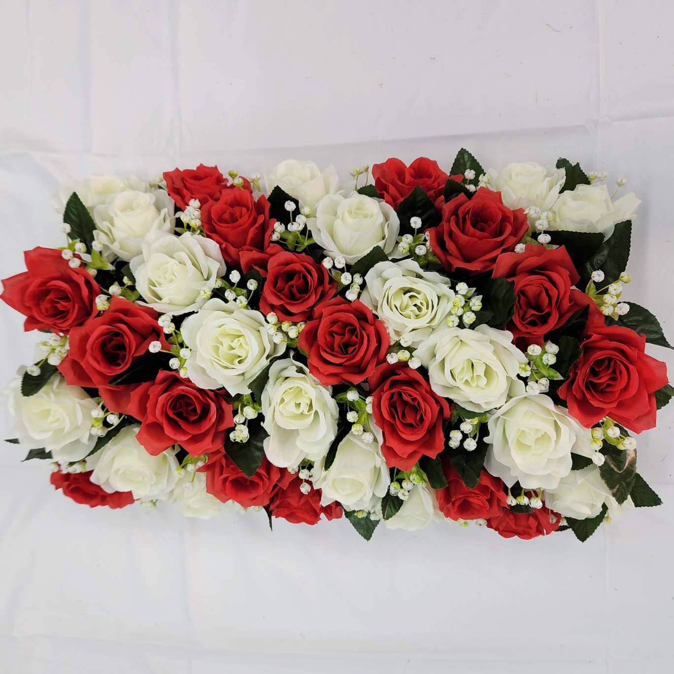 35头弯形花排地排花包柱子仿真园艺玫瑰花束防真插花钩织针织仿真花装饰品产品图