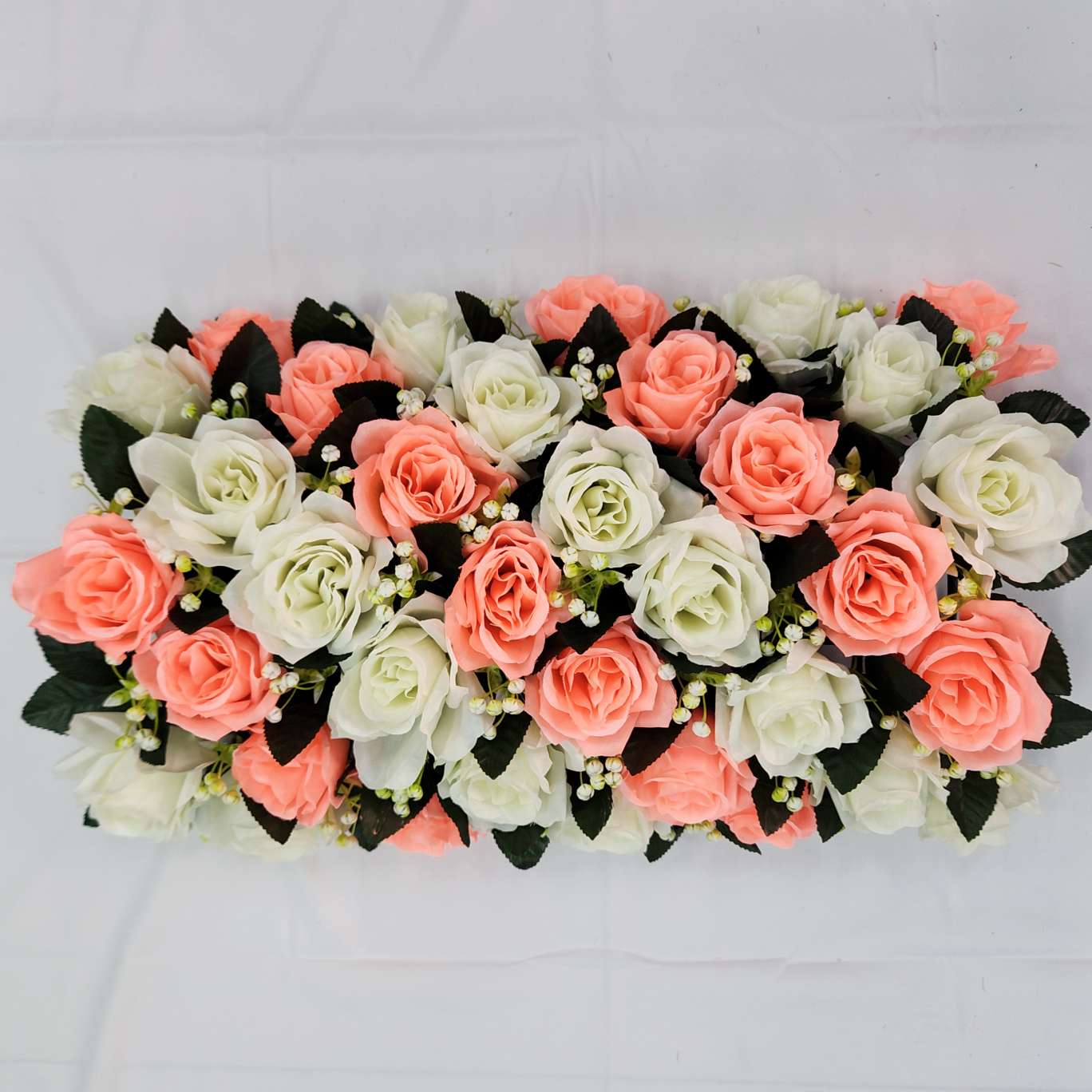 35头弯形花排地排花包柱子仿真园艺玫瑰花束防真插花钩织针织仿真花装饰品详情图9