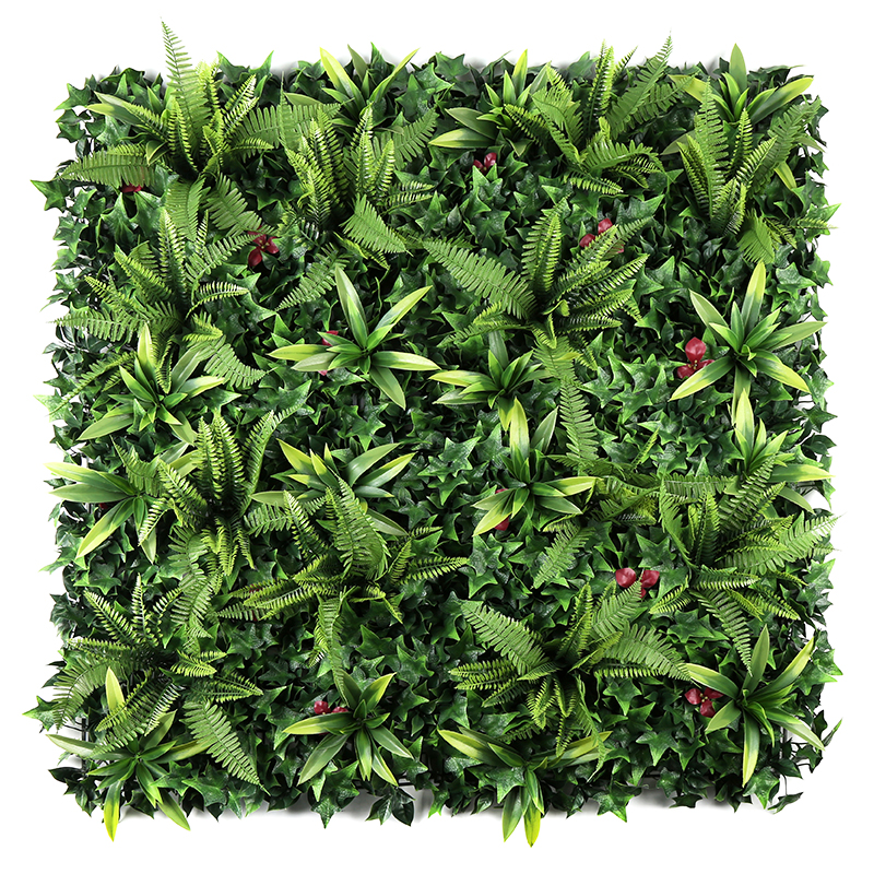 Office partition decoration, artificial plant fence wall, grid backboard, lawn simulation green plant landscape module, freely combinable green plant decoration