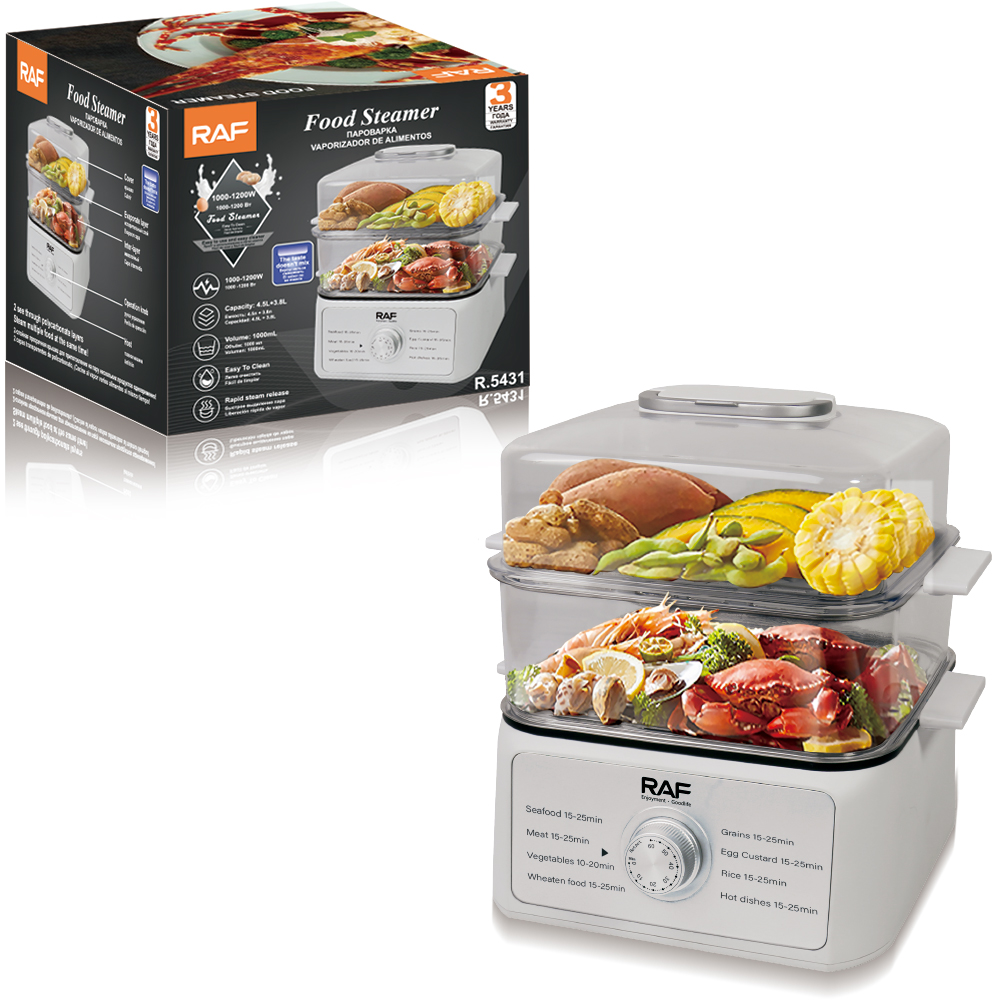 RAF European standard cross-border electric steamer 8L energy-saving double-layer steamer, large capacity stainless steel, easy to clean Application Scenario