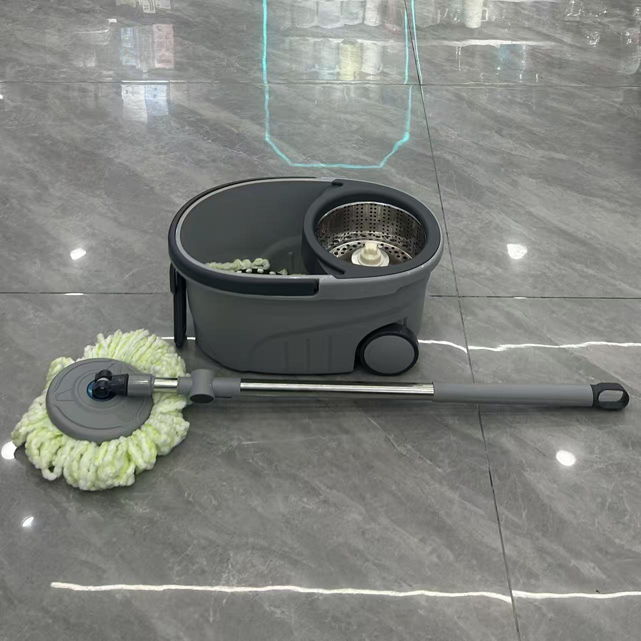 Hand-free mop set, lazy mop, easy to drain, hand-free, multi-functional household floor cleaning wonder, high-quality mop bucket Specification image