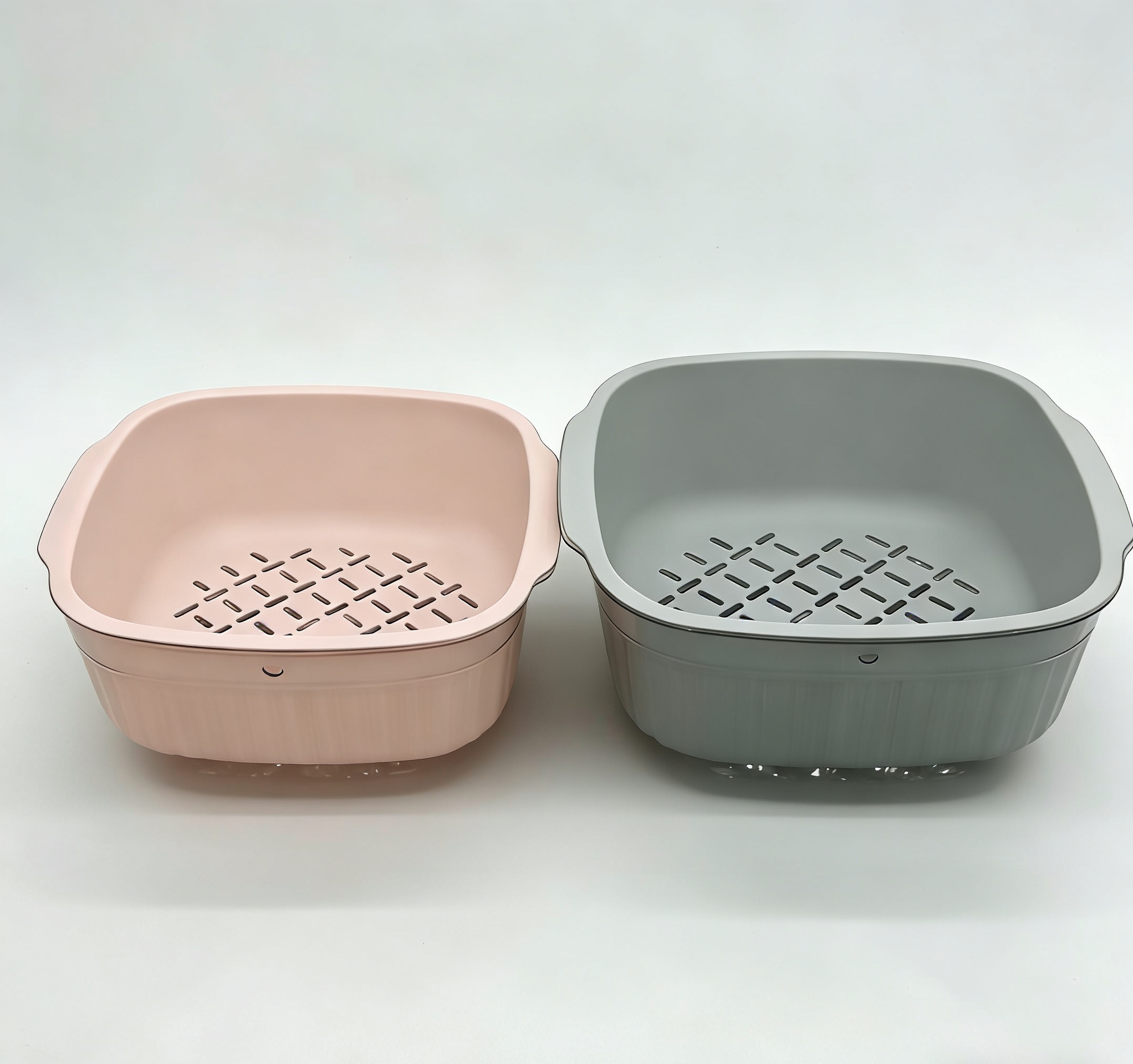 High appearance level double-layer draining basket, kitchen draining and storage two-in-one double-layer draining basket, household kitchen sink, plastic rice-washing basket ifa