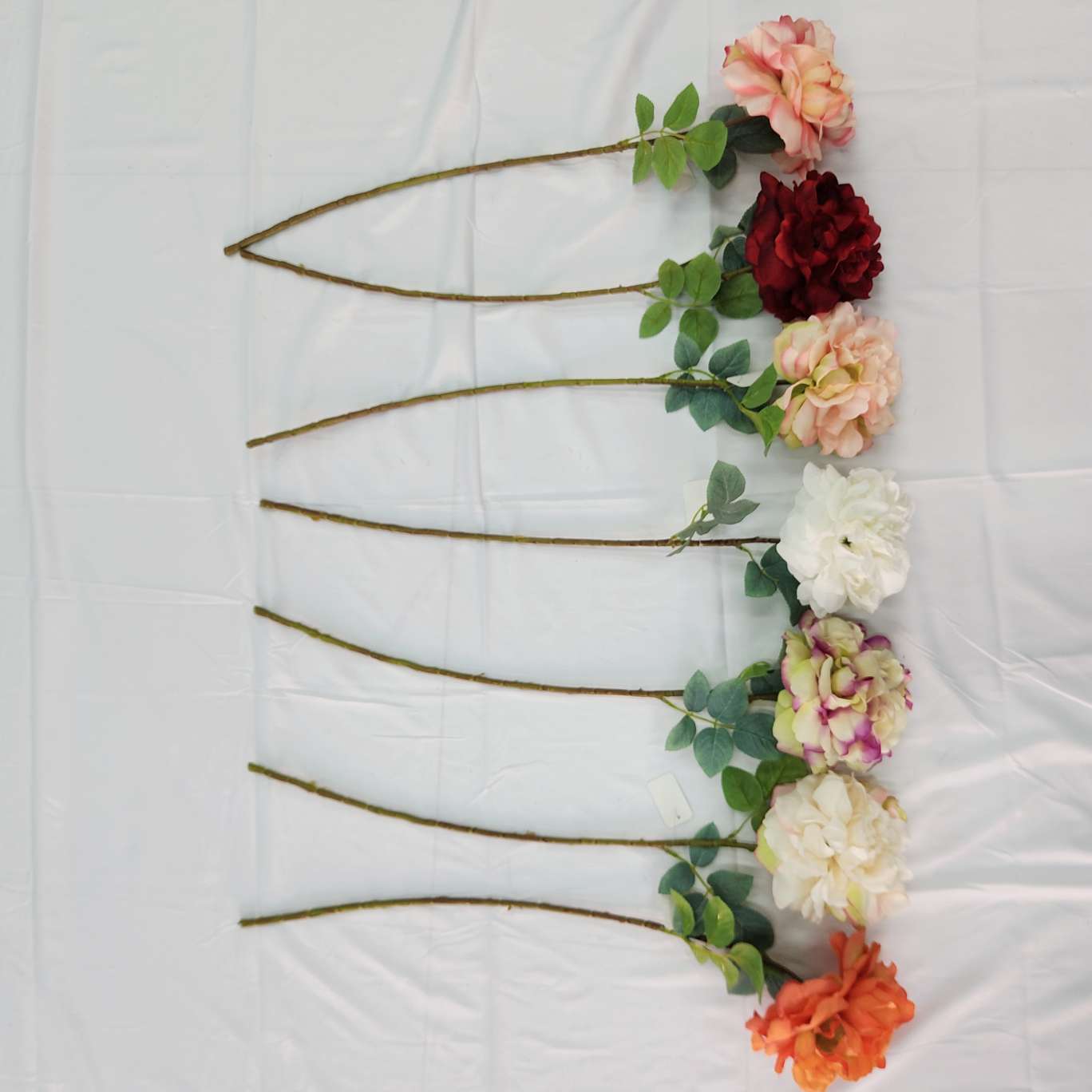 单枝贵妃牡丹办公仿真玫瑰文化园艺防真插花钩织针织花束仿真花装饰品