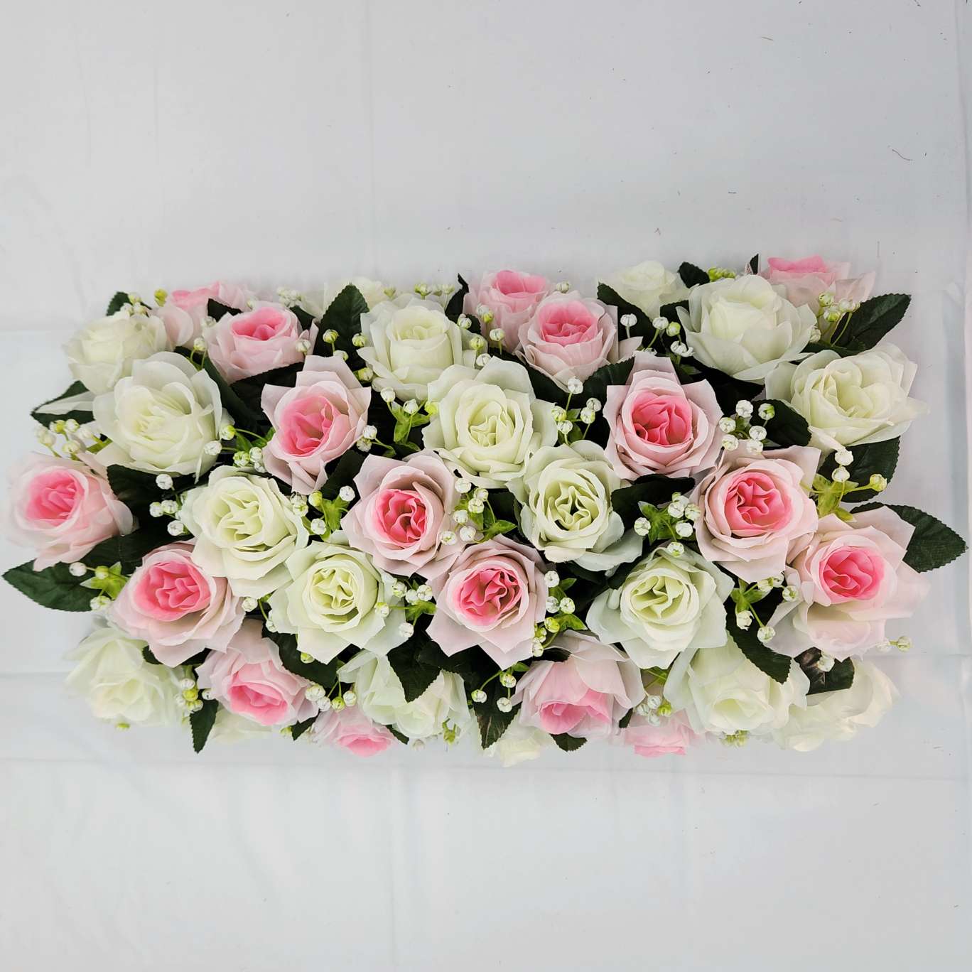 35头弯形花排地排花包柱子仿真园艺玫瑰花束防真插花钩织针织仿真花装饰品详情图5